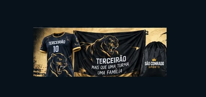 Camiseta, bandeira e sacochila do Kit Interclasse